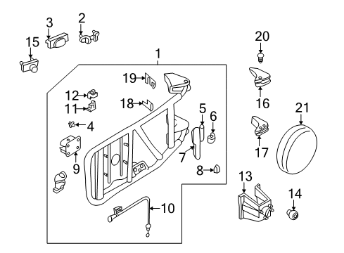 Carrier-Spare Tire Diagram for 57210-0W010