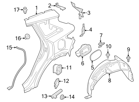 2022 Infiniti QX50 Quarter Panel & Components Diagram