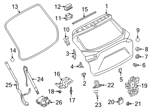 2019 Infiniti QX50 DRIVE UNIT-POWER BACK DOOR Diagram for 90560-5NA0C