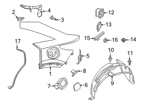 2022 Infiniti QX55 Quarter Panel & Components Diagram
