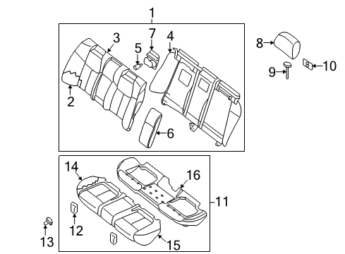 Trim Assembly-Rear Seat Back,Upper Diagram for 88620-9N10C