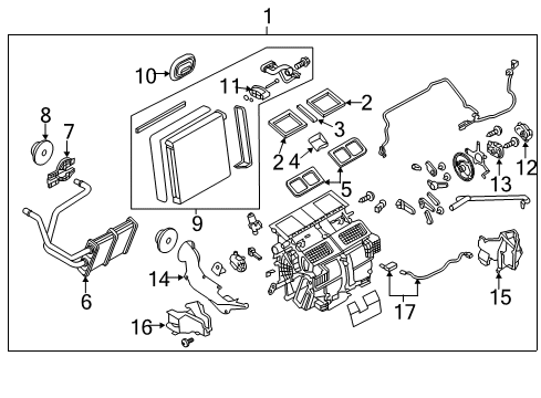 2021 Infiniti Q50 A/C & Heater Control Units Diagram