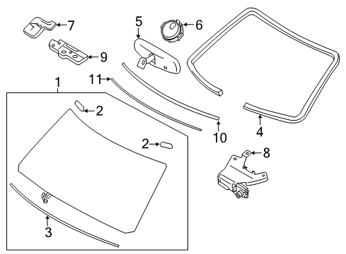 2023 Infiniti QX80 Glass, Reveal Moldings Diagram