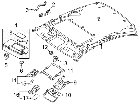 2021 Infiniti Q50 Sunroof Diagram 1