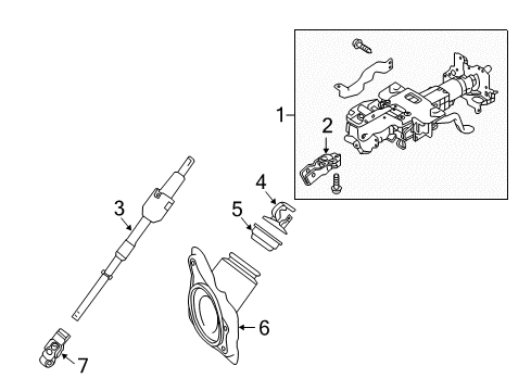 2020 Infiniti Q50 Steering Column & Wheel, Steering Gear & Linkage Diagram 4