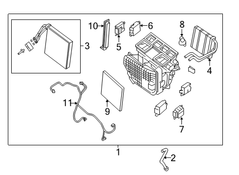 2020 Infiniti QX60 Heater Core & Control Valve Diagram