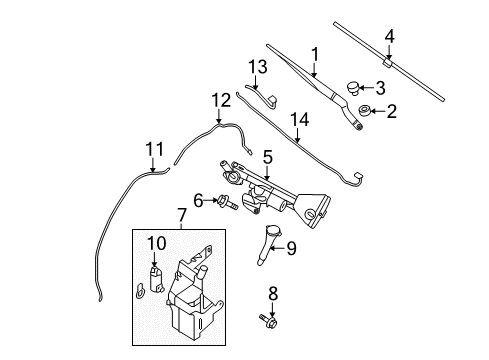 Cover-Wiper Arm Diagram for 28882-ZN51A
