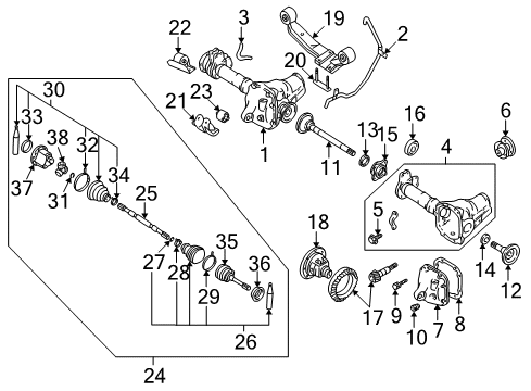 Final Drive Assy-Front Diagram for 38500-26Z67