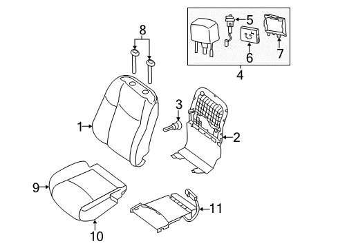 2020 Infiniti QX60 Passenger Seat Components Diagram 2