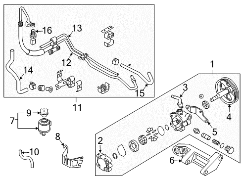 Hose & Tube Set-Power Steering Diagram for 49710-AM81A