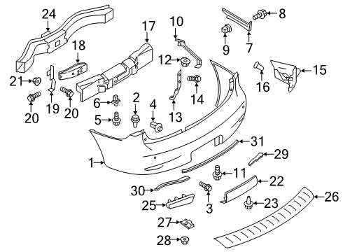 2019 Infiniti QX80 Filler-Rear Bumper Diagram for 85018-6GW0H