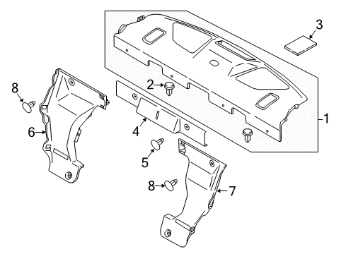 2022 Infiniti Q60 Interior Trim - Rear Body Diagram 1
