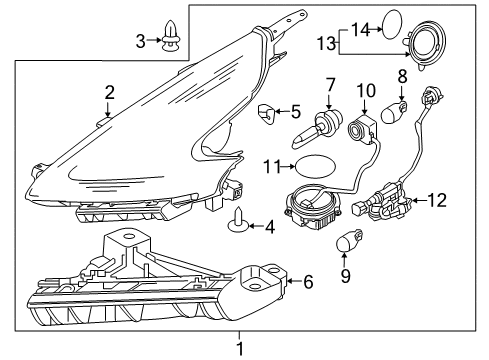 Housing-Head Lamp,LH Diagram for 26076-6GA2A