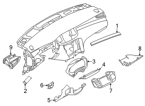 2022 Infiniti QX55 Cluster & Switches, Instrument Panel Diagram 3