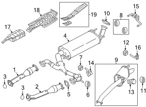 2016 Infiniti QX80 Muffler Assy-Post Diagram for 20350-1LP1A