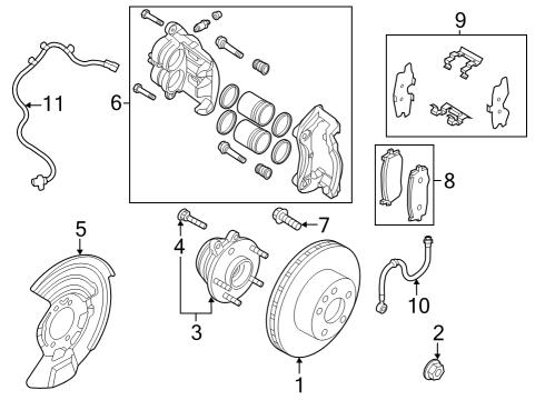 2022 Infiniti QX60 Brake Components Diagram 1