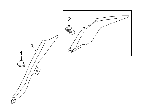 2023 Infiniti Q50 Interior Trim - Quarter Panels Diagram
