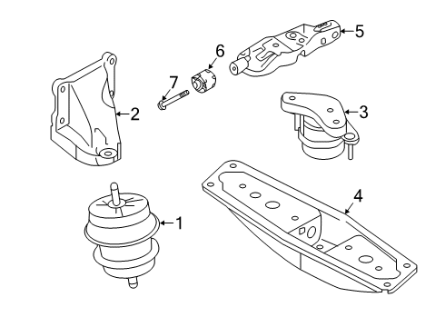 2023 Infiniti Q50 Engine & Trans Mounting Diagram