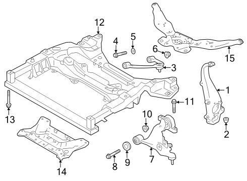 2021 Infiniti Q50 Front Suspension Components, Lower Control Arm, Upper Control Arm, Stabilizer Bar Diagram 2
