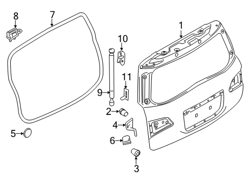 2020 Infiniti QX80 Gate & Hardware Diagram