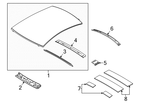 2022 Infiniti Q60 Roof & Components Diagram 1