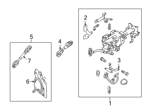 2020 Infiniti Q50 Steering Column & Wheel, Steering Gear & Linkage Diagram 3
