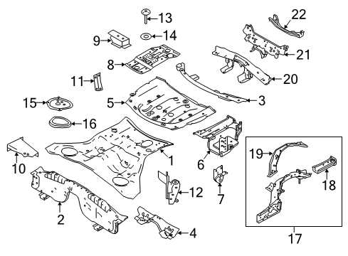 2022 Infiniti Q60 Rear Floor & Rails Diagram