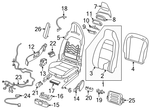 2018 Infiniti QX30 Trim & Pad Assy-Back,Front Seat RH Diagram for 87610-5DC1A