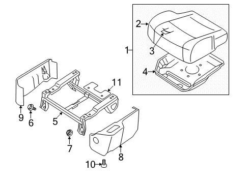 Trim Assembly - Front Seat Cu Diagram for 87370-ZM31A