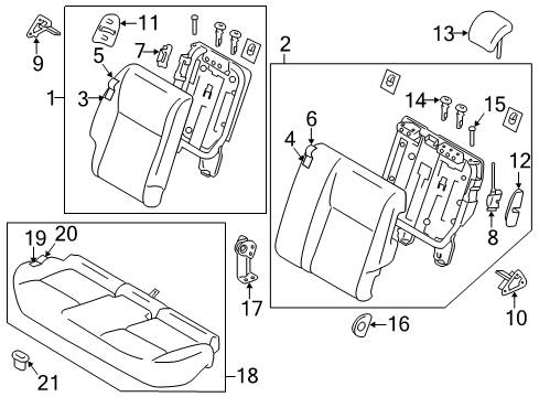 Cushion Assembly Rear Seat Diagram for 88300-3PT7D