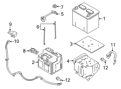 Battery Frame Diagram for 24427-EB70A