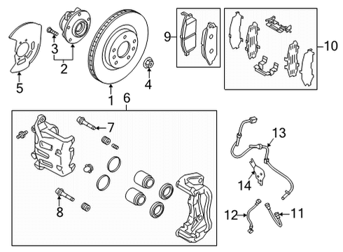 2022 Infiniti QX55 Brake Components Diagram 1