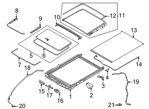 2022 Infiniti QX60 INNER ASSY-BLIND,LH Diagram for 91381-4BA0A