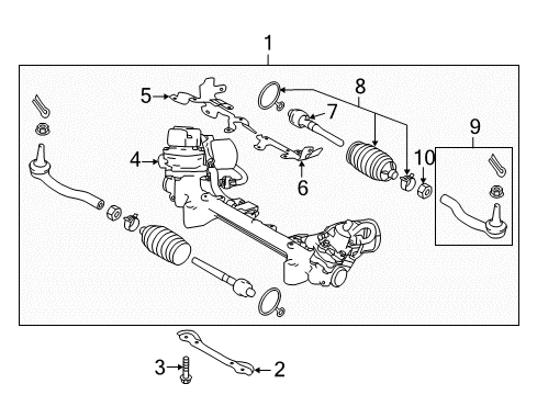 2020 Infiniti Q50 Steering Column & Wheel, Steering Gear & Linkage Diagram 5