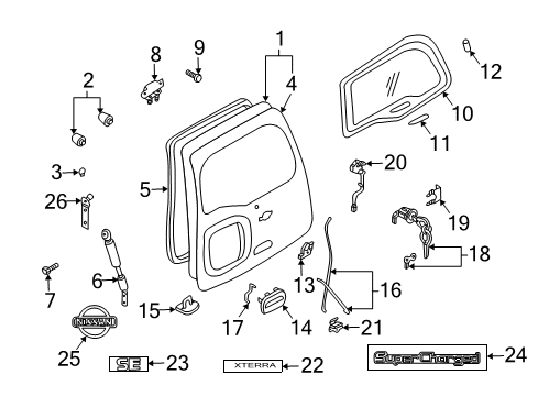 Rod-Actuator Diagram for 90557-7Z000