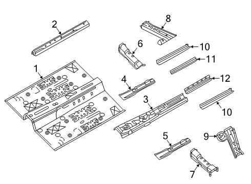 2021 Infiniti QX50 Floor & Rails Diagram