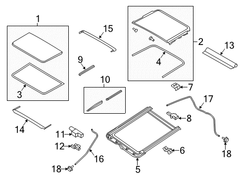 2022 Infiniti QX60 SLIDER-SHADE,FRONT Diagram for 91272-4BA0A