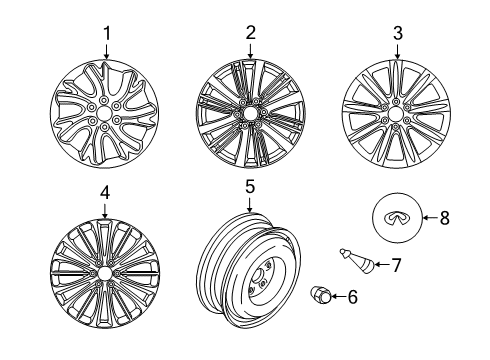 2020 Infiniti QX80 Wheel-Aluminum Diagram for D0C00-6JF0A
