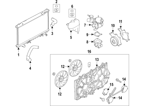 2017 Infiniti Q60 Motor & Fan Assy-W/Shroud Diagram for 21481-4HK0B