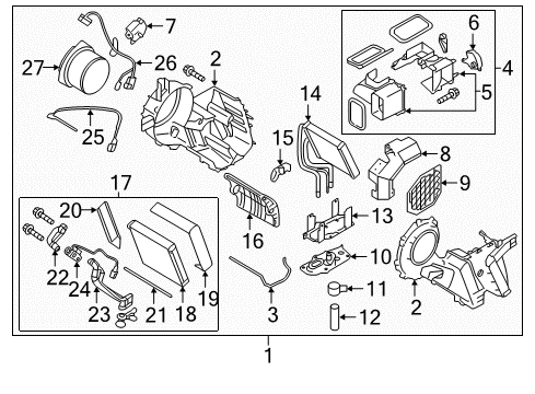 2022 Infiniti QX80 A/C Evaporator & Heater Components Diagram 2