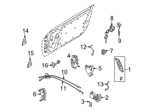 Handle Assy-Front Door Outside, L Diagram for 80607-CD41E