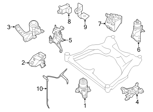2022 Infiniti QX60 Engine & Trans Mounting Diagram