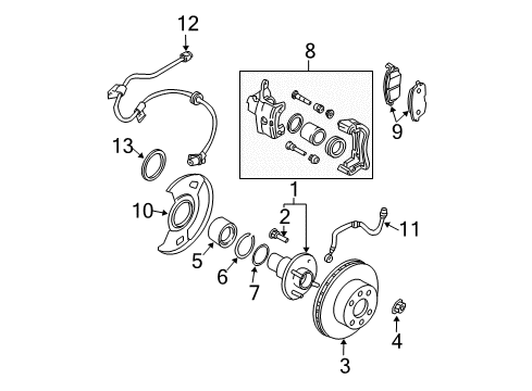 Rotor Disc Brake Front Diagram for D0206-55F0CNW