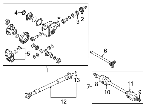 2022 Infiniti Q60 Carrier & Front Axles Diagram