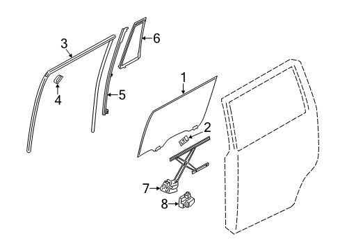 2020 Infiniti QX80 Rear Door Diagram 1