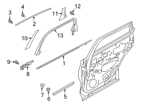 2023 Infiniti QX50 MOULDING - FRONT DOOR, RH Diagram for 82870-5VG0H