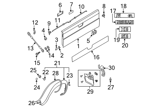 Finisher Assy-Rear Gate Diagram for 90810-9Z310