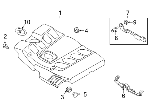 2023 Infiniti QX80 Engine Appearance Cover Diagram