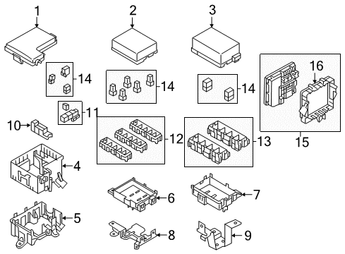 2016 Infiniti QX80 Controller Assy-Ipdm Engine Room Diagram for 284B6-5ZM1C