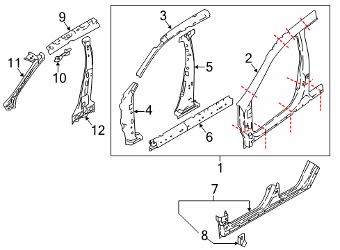 Bracket Assembly Front Fender Diagram for 76290-3U000
